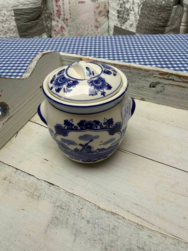 Mosterd potje Delfst blauw