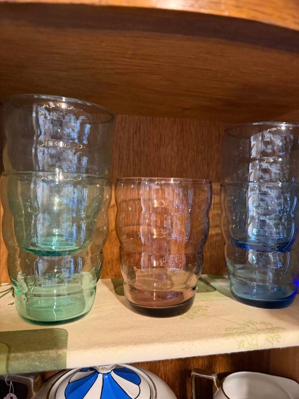 Waterglazen 5 stuks bijenkorf model