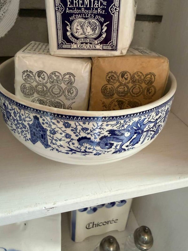 Schaal of kom van Boch met blauweprint