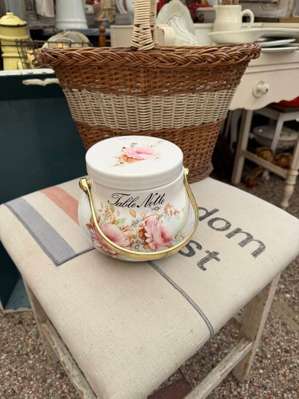 Tafel afvalbakje Frans met mooie bloemen