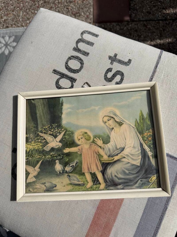 Lijstje vintage Madonna van de duiven