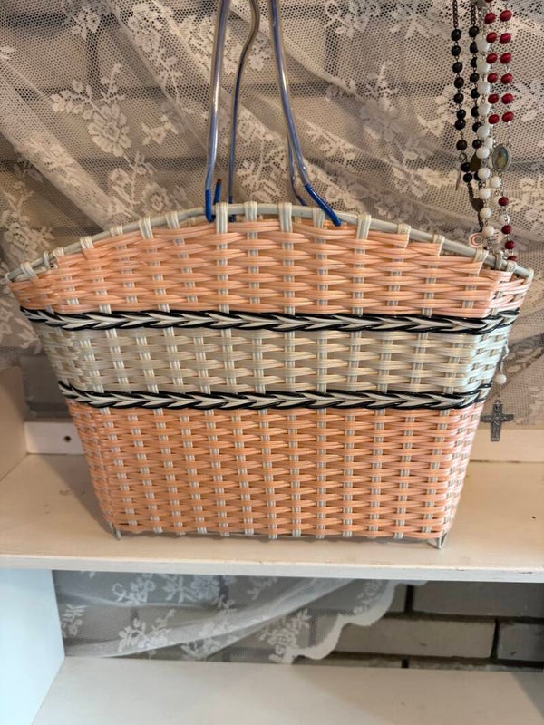 Boodschappen mand Roze vintage