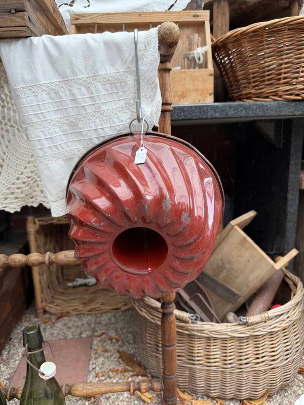 Emaille tulband rood/bruin