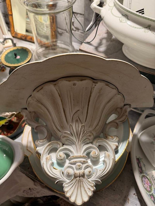 Console van kunststof, wit met goud