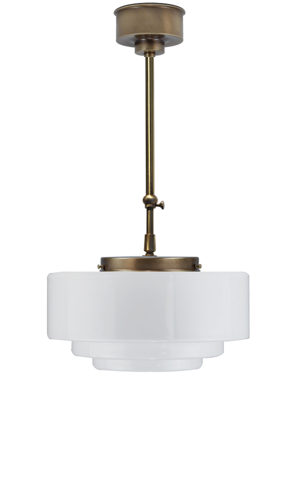 Art deco hanglamp oud messing melkglas ⌀ 35 cm