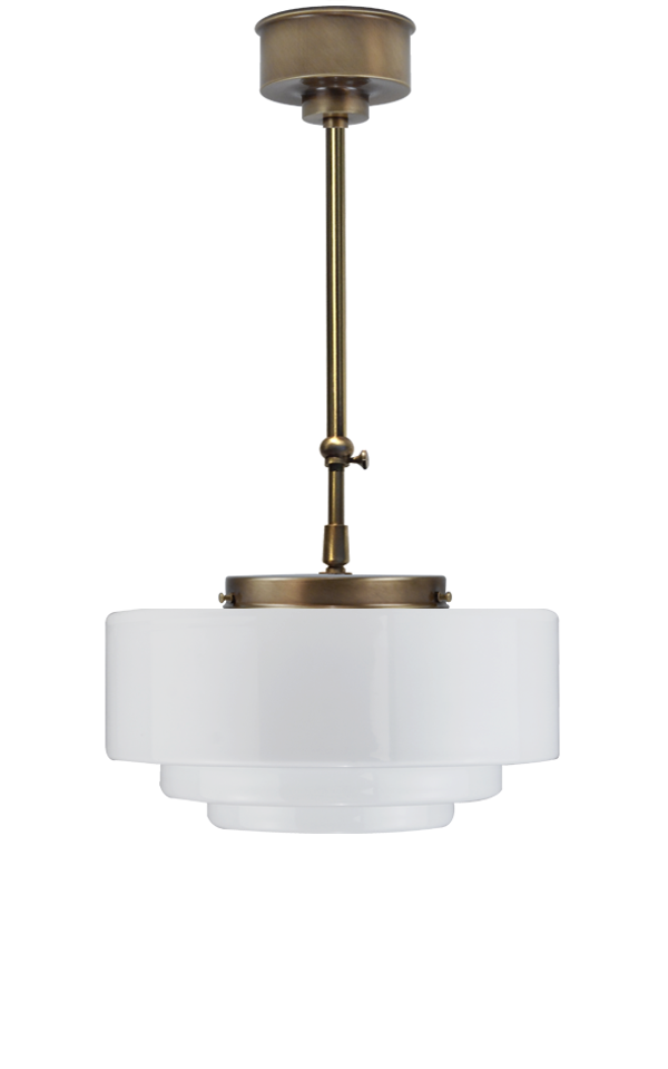 Art deco hanglamp oud messing melkglas ⌀ 35 cm
