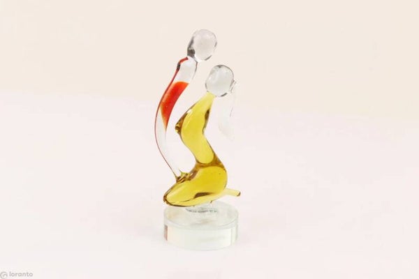 Love sculpture mondgeblazen Boheems gekleurd glas