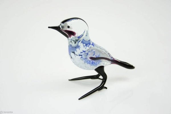 Vogel huismus mondgeblazen Boheems gekleurd glas