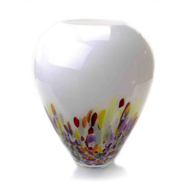 Vaas mondgeblazen Boheems gekleurd glas