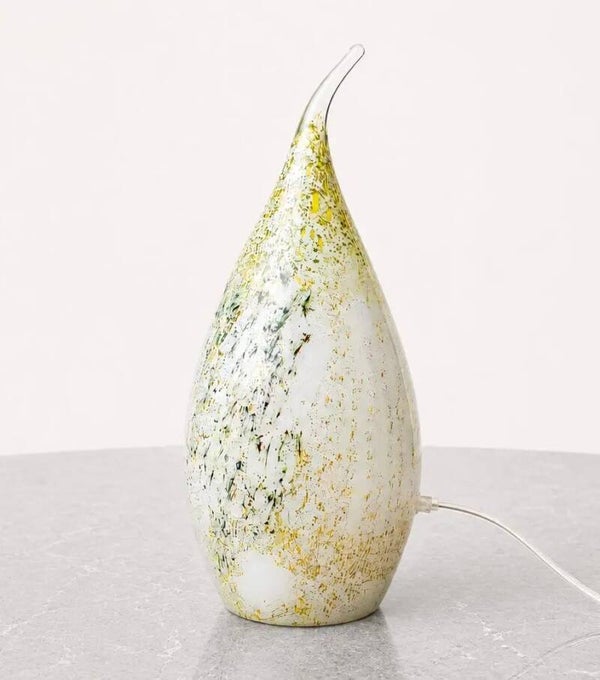 Vaaslamp 45 cm hoog mondgeblazen Boheems gekleurd glas