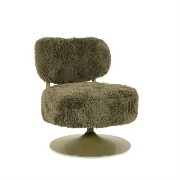 Fauteuil groen/fluffy stof