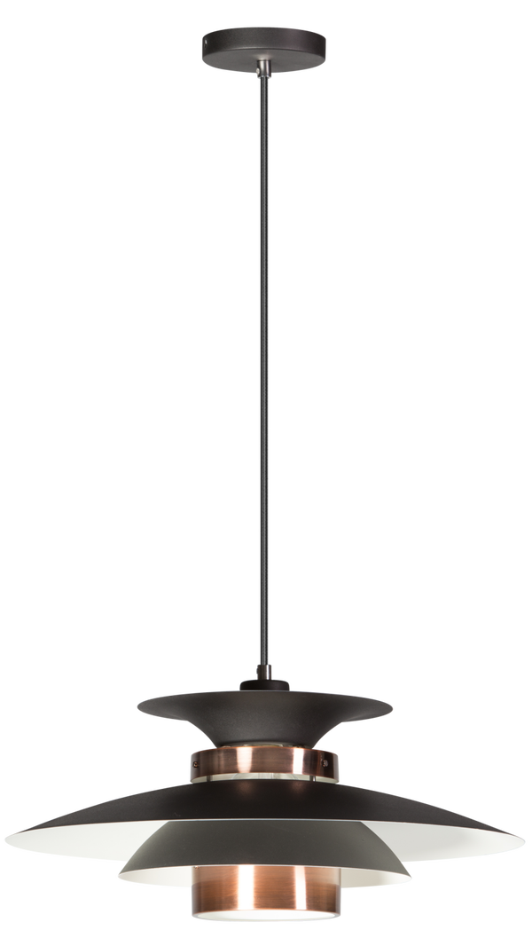 Hanglamp Scandinavisch design Zwart/koper kleur