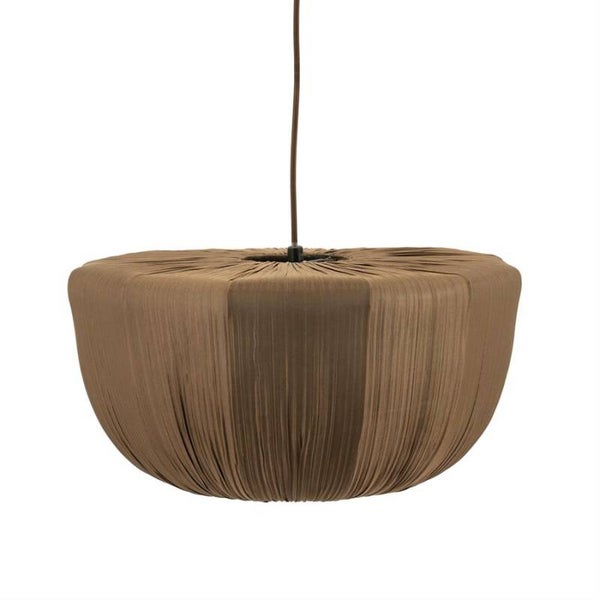 Gedrapeerde stoffen hanglamp kleur bruin-bordeaux