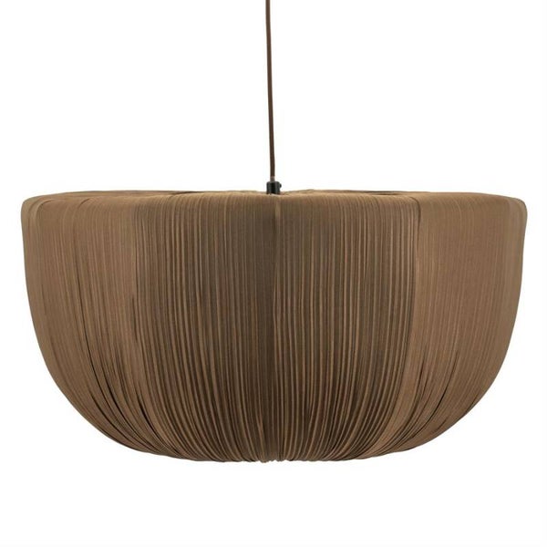 Gedrapeerde stoffen hanglamp kleur bruin-bordeaux