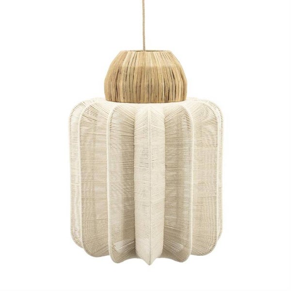 Hanglamp van touw en riet