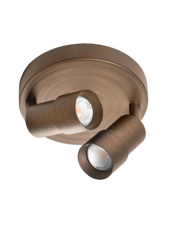 Plafondspot 2 lichts rond kleur brons