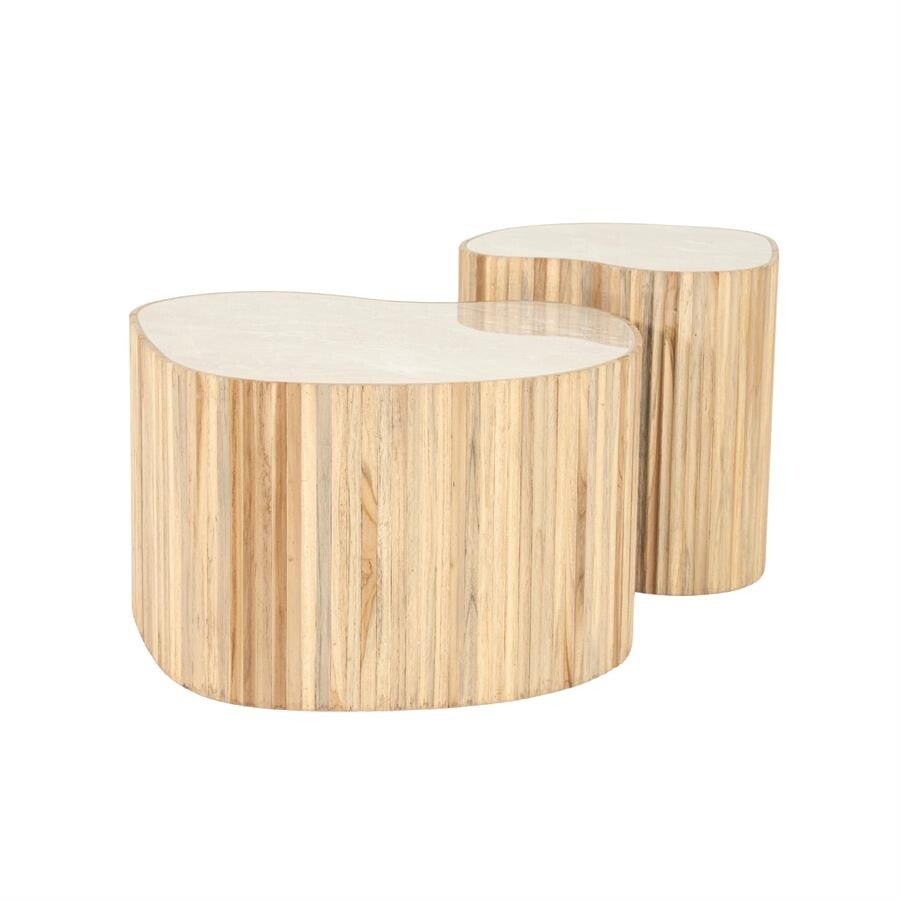 Salon tafelset organisch kleur naturel