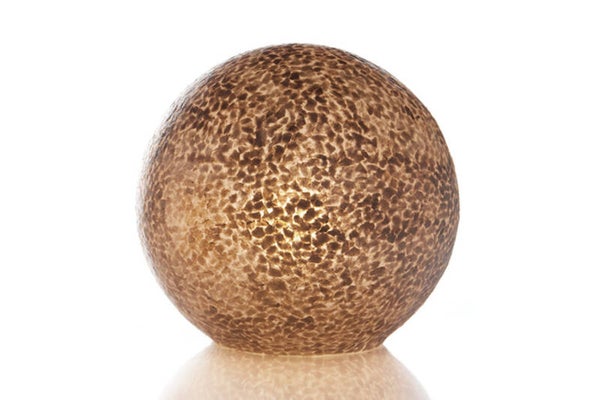 Schelpen bollamp kleur goud hoog 30 cm