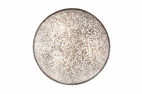 Grote schelpen plafondlamp platte schaal parelmoer wit Ø 60 cm
