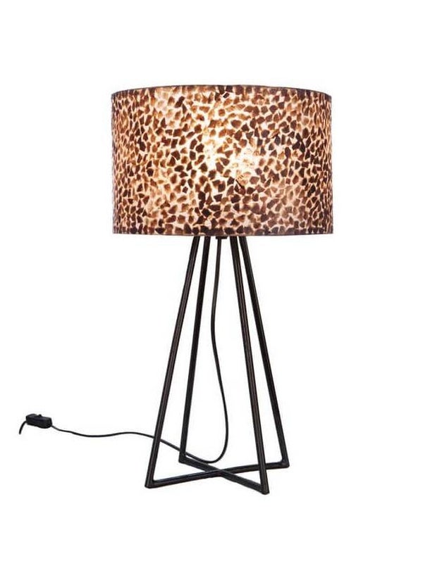 Schelpen tafellamp zwart/beige/bruin/goud hoog 50 cm