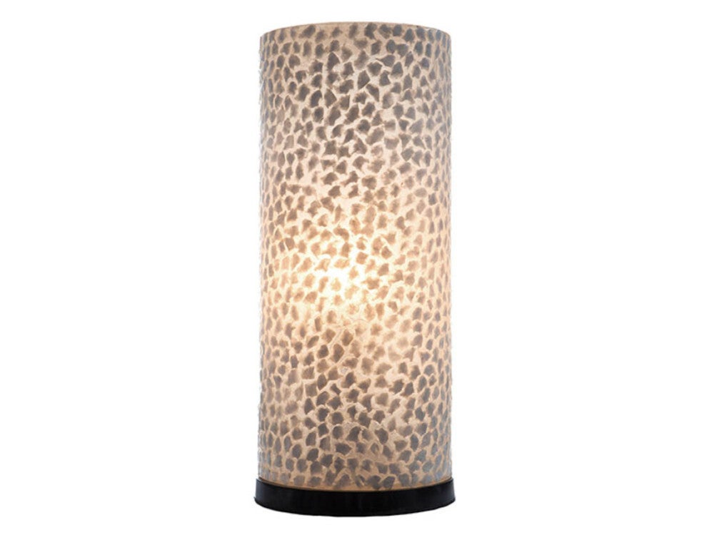 Schelpen tafellamp kleur parelmoer wit hoog 30 cm