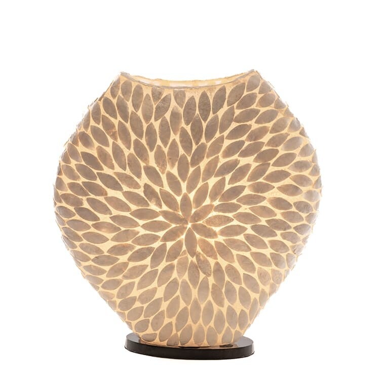 Schelpen lamp parelmoer wit goud hoog 48 cm
