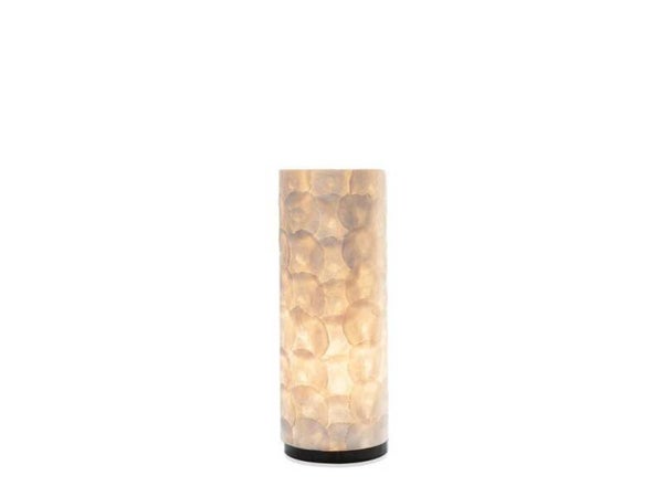 Schelpen tafellamp kleur parelmoer wit hoog 30 cm