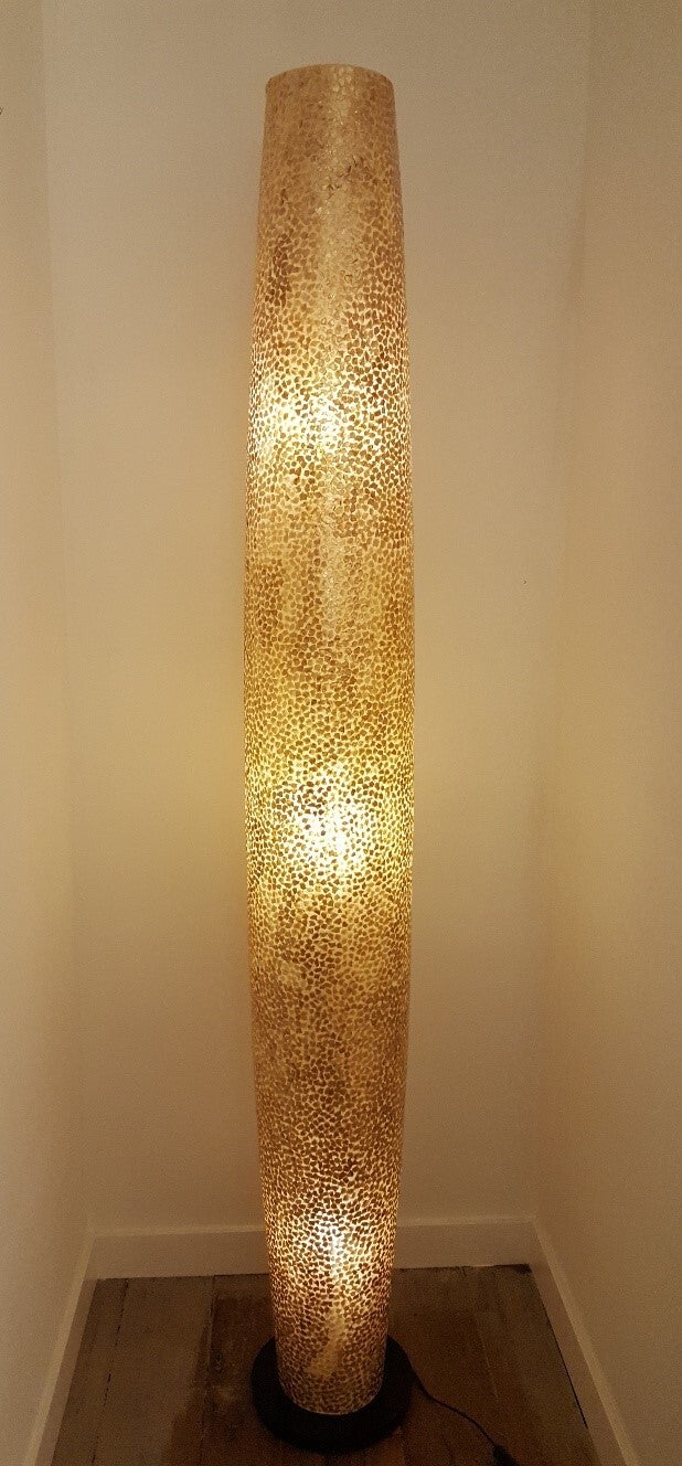 Schelpen vloerlamp kleur goud hoog 200 cm