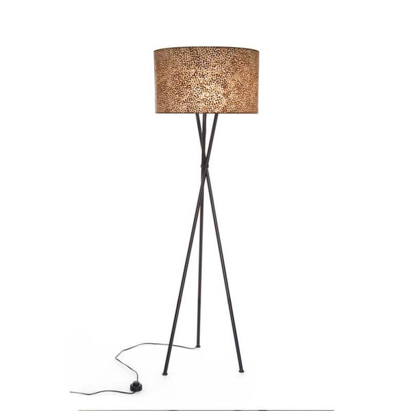 Schelpen vloerlamp zwart/beige/bruin/goud hoog 172 cm