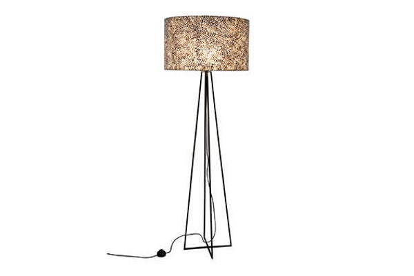 Schelpen vloerlamp beige/bruin/goud hoog 158 cm
