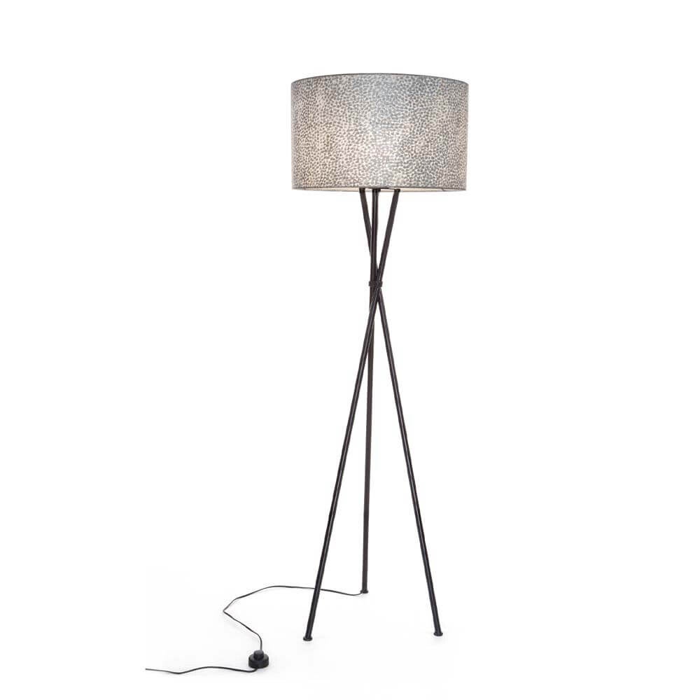 Schelpen vloerlamp zwart/wit/parelmoer hoog 172 cm