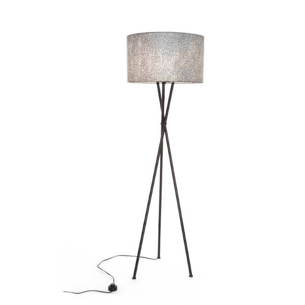 Schelpen vloerlamp zwart/wit/parelmoer hoog 172 cm