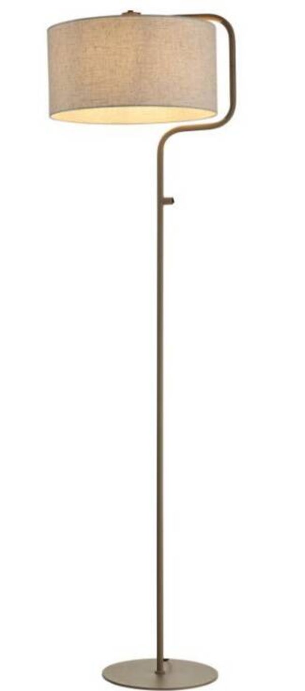Staande schemer- leeslamp zandkleur/crèmekleur kap