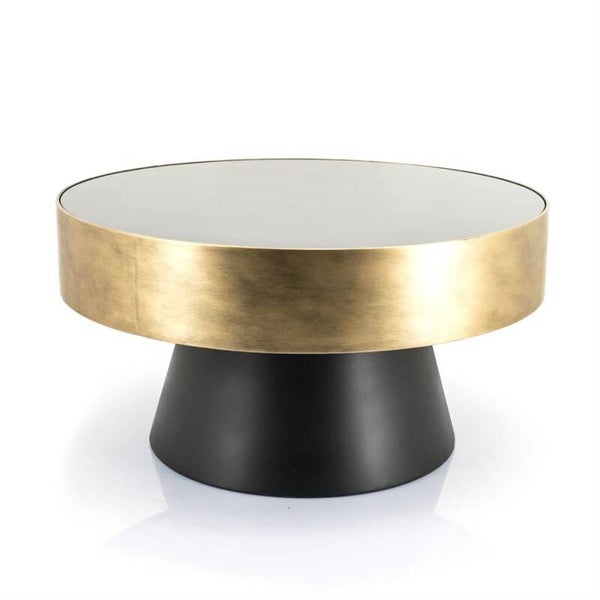 Salontafel rond zwart/oud goud