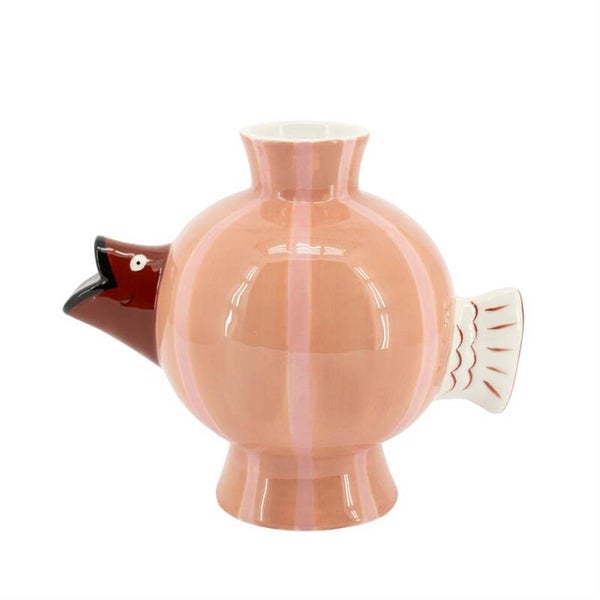 Roze vaas met visdesign