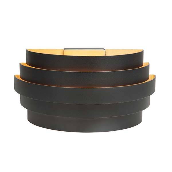 Wandlamp Arco kleur zwart/goud breed 25 cm