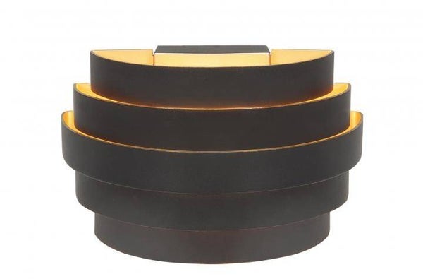 Wandlamp Arco kleur zwart/goud breed 20 cm