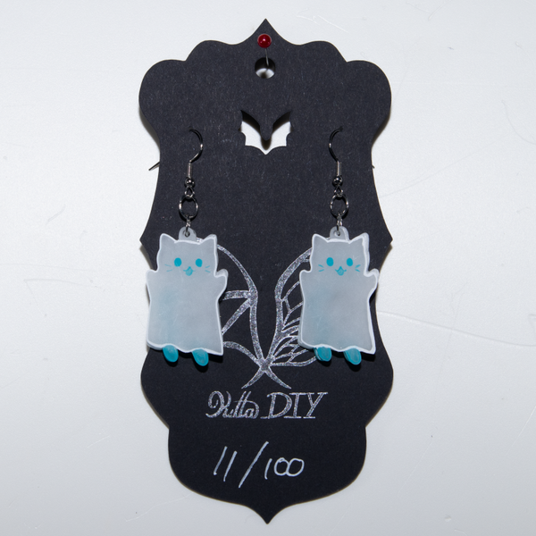 Halloweenoorbel Spookkat met achterkant 11