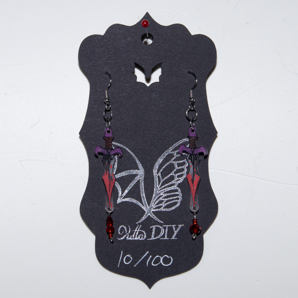 Halloweenoorbel Dolk met druppel 10