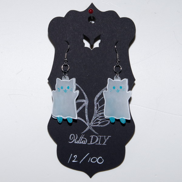 Halloweenoorbel Spookkat met achterkant 12