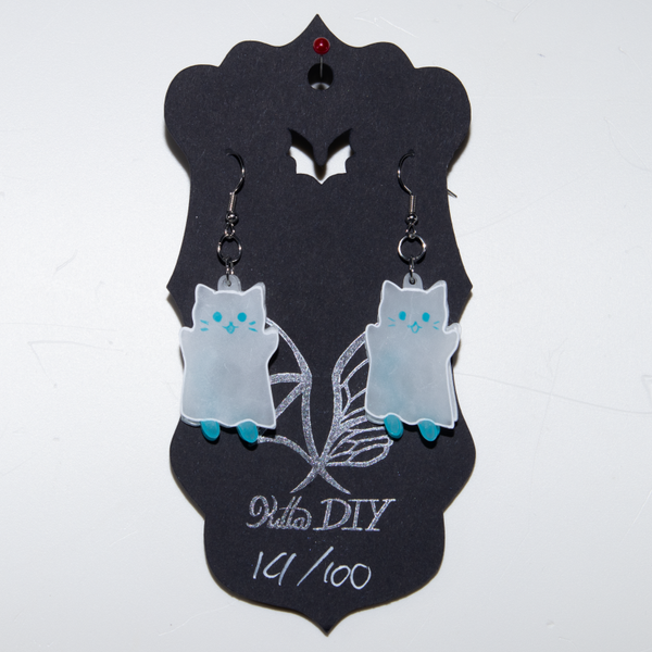 Halloweenoorbel Spookkat met achterkant 14