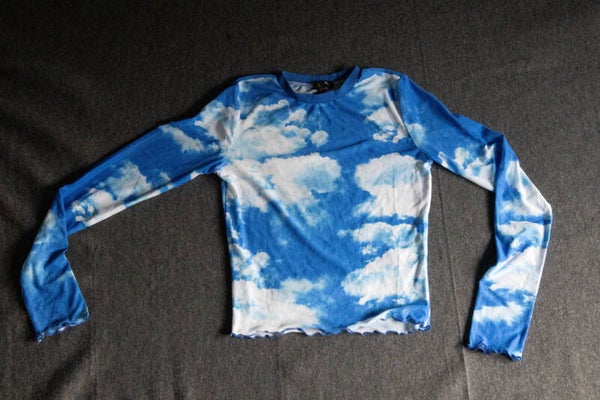 wolkentop mesh met lange mouwen