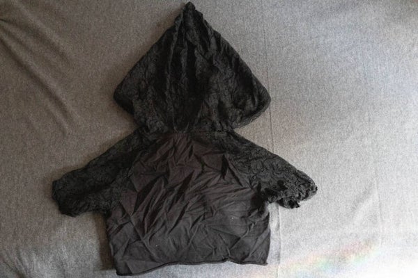 hoodie korte mouw kanten hood