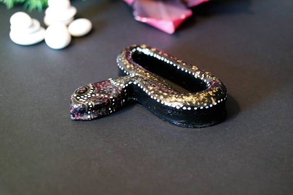 Dekofigur "Schlange" 12,5 x 12 x 3 cm aus Keramiton Modellierton Handgemacht