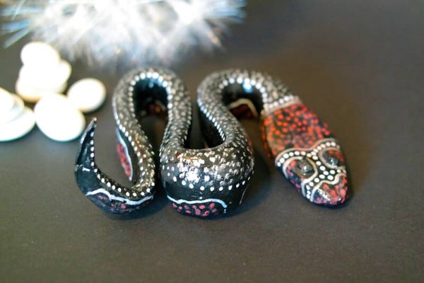 Dekofigur "Schlange" 45 x 11 x 6 cm aus Keramiton Modellierton Handgemacht