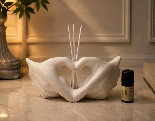 Design-Raumduft-Diffusor "Herz-Hände" Keramik-Deko, modernes Interieur