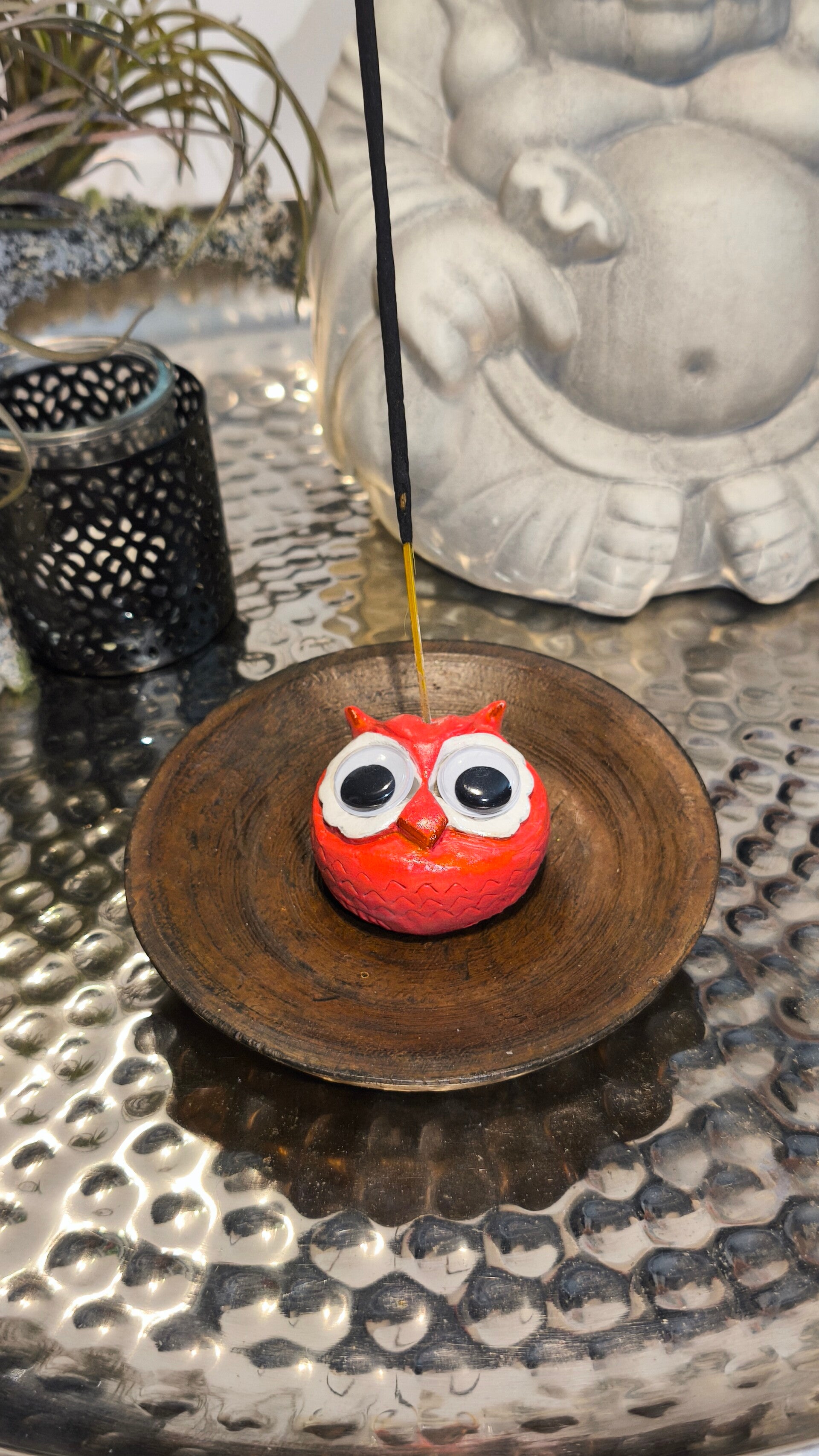 Räucherstäbchenhalter Eule Rot