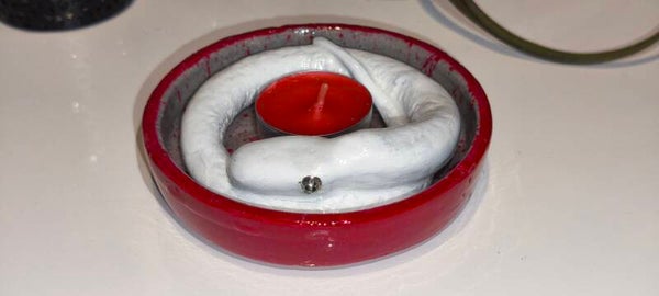 Tischdekoration / Dekoschale / Schmuckschale / Kerzenhalter "Schlange Weiß"