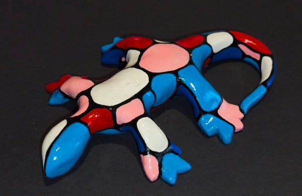 Dekofigur "Gecko / Salamander " aus Keramiton Modellierton Handgemacht