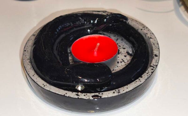 Tischdekoration / Dekoschale / Schmuckschale / Kerzenhalter "Schlange Schwarz"